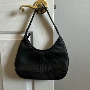 Black Leather shoulder small purse